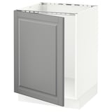 SEKTION Gabinete bajo para tarja, blanco/Bodbyn gris, 61x61x76 cm