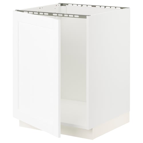 SEKTION Gabinete bajo para tarja, blanco Enköping/blanco efecto madera, 61x61x76 cm