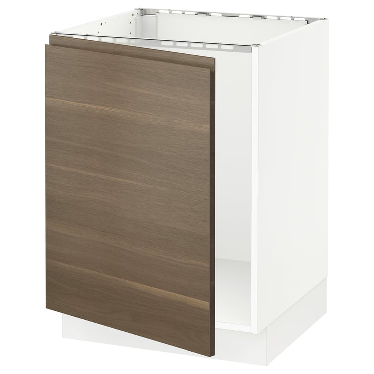 SEKTION Gabinete bajo para tarja - blanco/Voxtorp efecto nogal - IKEA