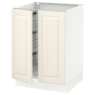 SEKTION Gabinete con canasta y 2 puertas - blanco/Bodbyn hueso - IKEA