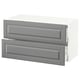 SEKTION Gabinete de pared 2 cajones, blanco Maximera/Bodbyn gris, 91x37x51 cm