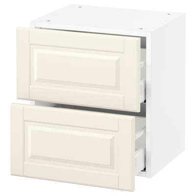 SEKTION Gabinete de pared 2 cajones, blanco Maximera/Bodbyn hueso, 46x37x51 cm