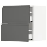 SEKTION Gabinete de pared 2 cajones, blanco Maximera/Voxtorp gris oscuro, 46x37x51 cm
