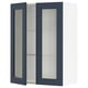 SEKTION Gabinete de pared 2 puertas vidrio, blanco Axstad/mate azul, 76x37x102 cm