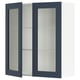 SEKTION Gabinete de pared 2 puertas vidrio, blanco Axstad/mate azul, 91x37x102 cm