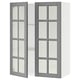 SEKTION Gabinete de pared 2 puertas vidrio, blanco/Bodbyn gris, 76x37x102 cm