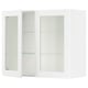 SEKTION Gabinete de pared 2 puertas vidrio, blanco Enköping/blanco efecto madera, 91x37x76 cm