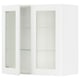 Opción: SEKTION Gabinete de pared 2 puertas vidrio, blanco Enköping/blanco efecto madera, 76x37x76 cm