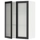 SEKTION Gabinete de pared 2 puertas vidrio, blanco/Hejsta Vidrio acanalado carbón, 76x37x102 cm