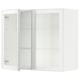 SEKTION Gabinete de pared 2 puertas vidrio, blanco/Hejsta Vidrio transparente blanco, 91x37x76 cm