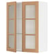 SEKTION Gabinete de pared 2 puertas vidrio, blanco/Vedhamn roble, 76x37x102 cm