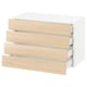 Opción: SEKTION Gabinete de pared 4 cajones, blanco Maximera/Askersund efecto fresno claro, 76x37x51 cm