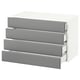 SEKTION Gabinete de pared 4 cajones, blanco Maximera/Bodbyn gris, 76x37x51 cm