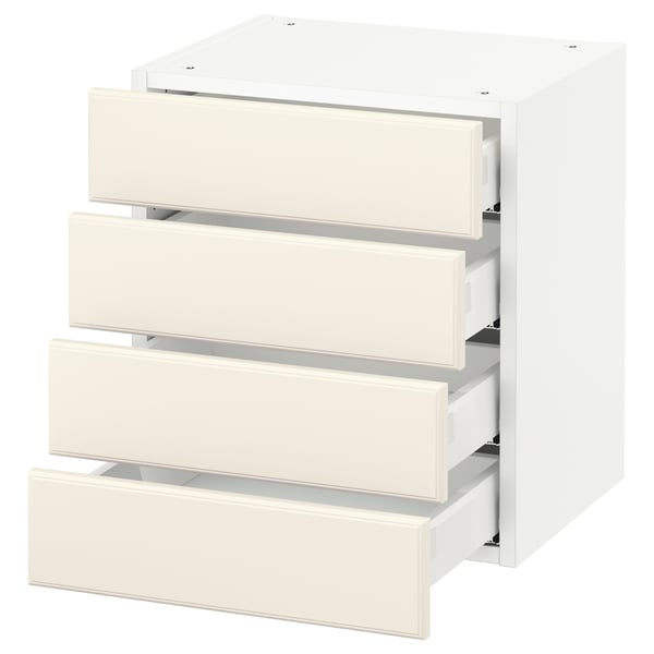 SEKTION Gabinete de pared 4 cajones, blanco Maximera/Bodbyn hueso, 46x37x51 cm