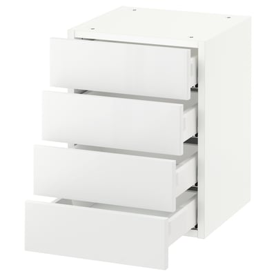 SEKTION Gabinete de pared 4 cajones, blanco Maximera/Ringhult blanco, 38x37x51 cm