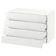 Opción: SEKTION Gabinete de pared 4 cajones, blanco Maximera/Ringhult blanco, 76x37x51 cm