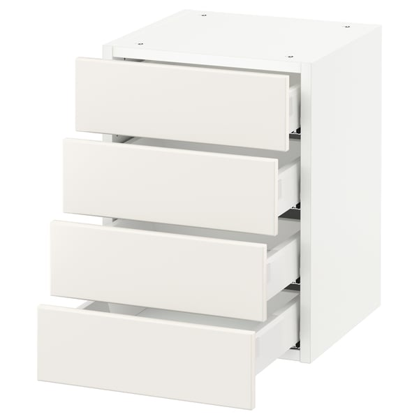 SEKTION Gabinete de pared 4 cajones, blanco Maximera/Veddinge blanco, 38x37x51 cm