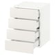 SEKTION Gabinete de pared 4 cajones, blanco Maximera/Veddinge blanco, 38x37x51 cm