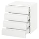 SEKTION Gabinete de pared 4 cajones, blanco Maximera/Voxtorp blanco mate, 46x37x51 cm