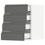 SEKTION Gabinete de pared 4 cajones, blanco Maximera/Voxtorp gris oscuro, 38x37x51 cm