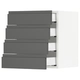 SEKTION Gabinete de pared 4 cajones, blanco Maximera/Voxtorp gris oscuro, 46x37x51 cm