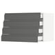 SEKTION Gabinete de pared 4 cajones, blanco Maximera/Voxtorp gris oscuro, 76x37x51 cm