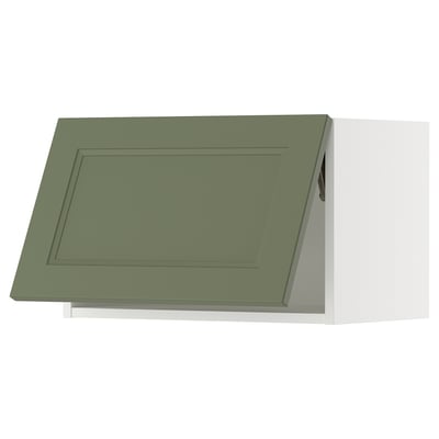 SEKTION Gabinete de pared horizontal, blanco/Axstad verde grisáceo, 61x37x38 cm