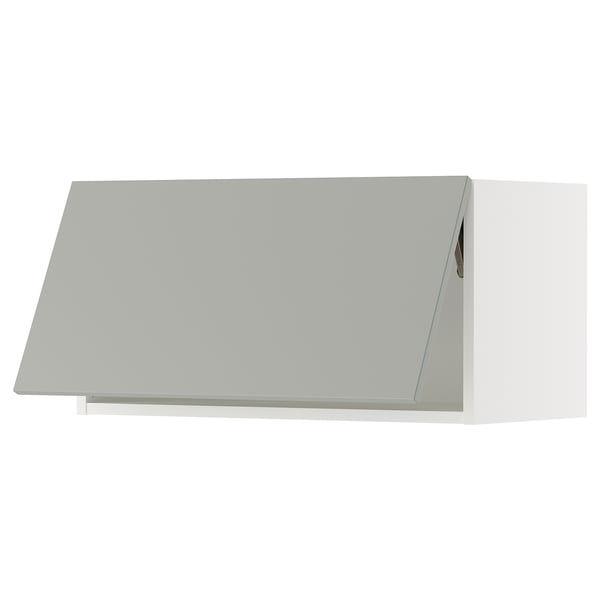 SEKTION Gabinete de pared horizontal, blanco/Havstorp gris claro, 76x37x38 cm
