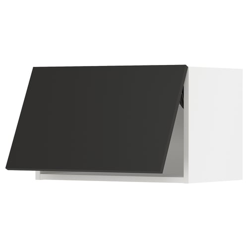 SEKTION Gabinete de pared horizontal, blanco/Nickebo Carbón mate, 61x37x38 cm