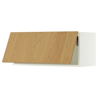 SEKTION Gabinete de pared horizontal, blanco/Sinarp chapa roble, 91x37x38 cm