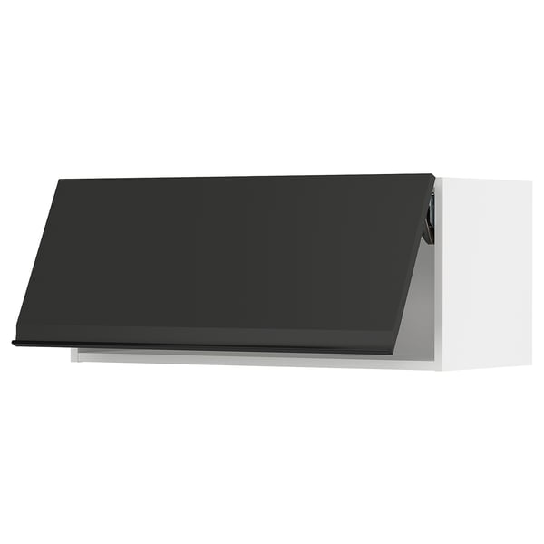 SEKTION Gabinete de pared horizontal, blanco/Upplöv Carbón mate, 91x37x38 cm