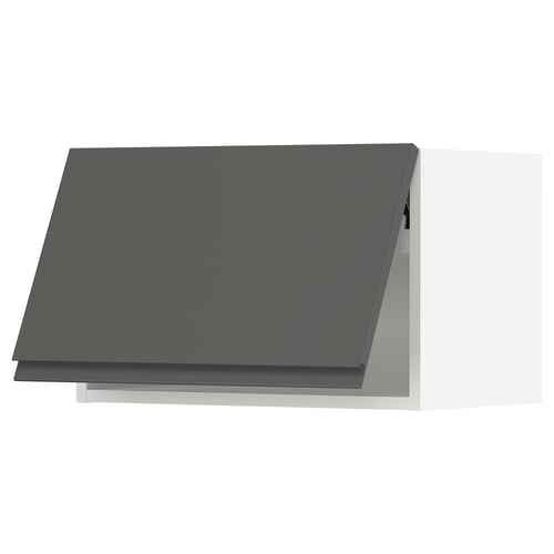 SEKTION Gabinete de pared horizontal, blanco/Voxtorp gris oscuro, 61x37x38 cm