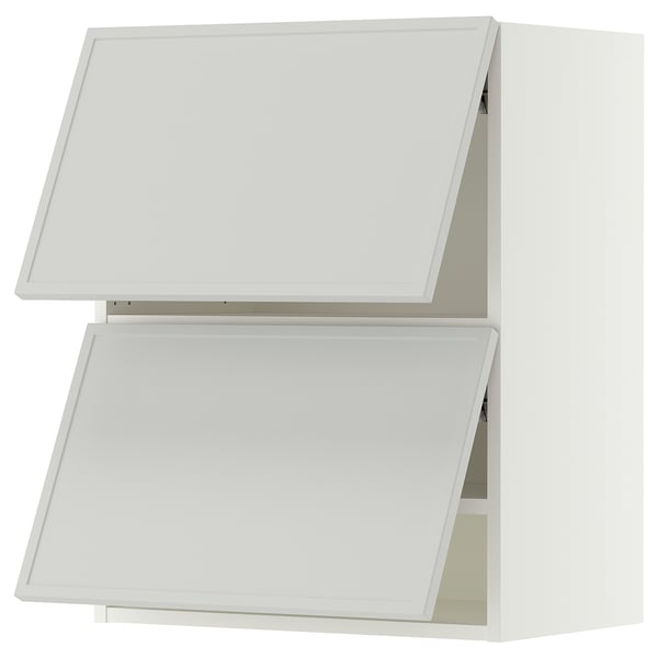 SEKTION Gabinete pared 2 puertas horizontal, blanco/Aspudden gris claro, 61x37x76 cm