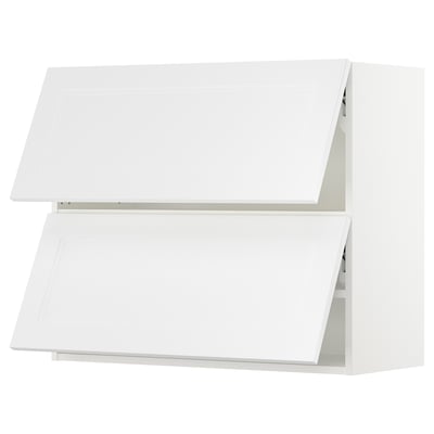 SEKTION Gabinete pared 2 puertas horizontal, blanco/Axstad blanco mate, 91x37x76 cm