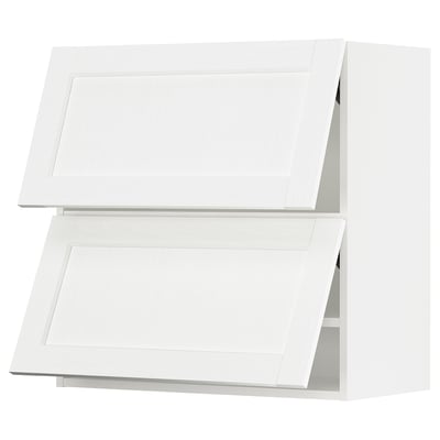 SEKTION Gabinete pared 2 puertas horizontal, blanco Enköping/blanco efecto madera, 76x37x76 cm