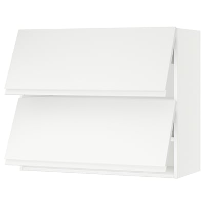 SEKTION Gabinete pared 2 puertas horizontal, blanco/Voxtorp blanco mate, 91x37x76 cm