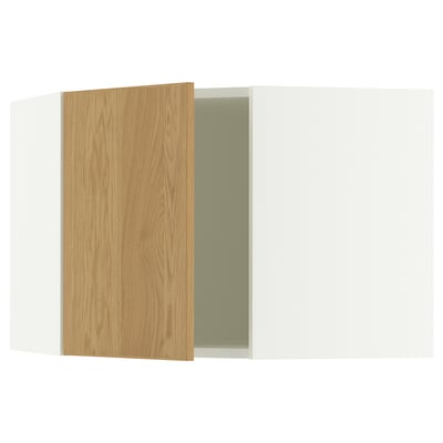 SEKTION Gabinete pared esquina 1 puerta, blanco/Sinarp chapa roble, 66x37x51 cm