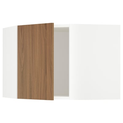 SEKTION Gabinete pared esquina 1 puerta, blanco/Tistorp Efecto nogal café, 66x37x51 cm