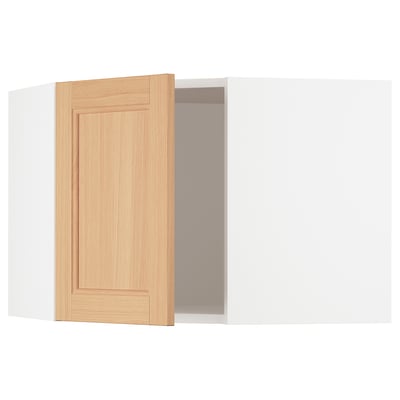 SEKTION Gabinete pared esquina 1 puerta, blanco/Vedhamn roble, 66x37x51 cm