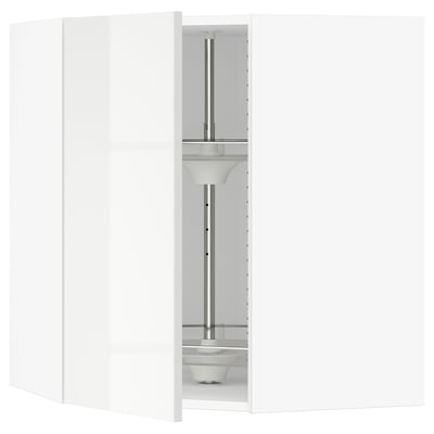 SEKTION Gabinete pared esquina c/carrusel, blanco/Ringhult blanco, 66x37x76 cm