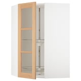 SEKTION Gabinete pared esquina c/carrusel, blanco/Vedhamn roble, 66x37x102 cm