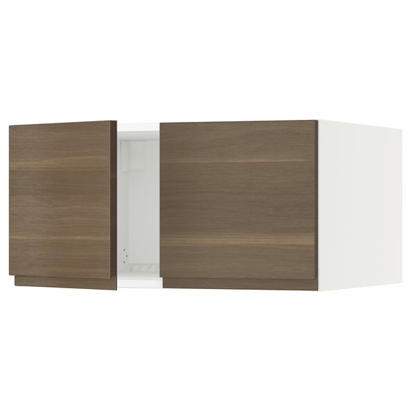 SEKTION Gabinete superior con 2 puertas - blanco/Voxtorp efecto nogal