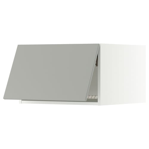 SEKTION Gabinete superior p/refrigerador, blanco/Havstorp gris claro, 61x61x38 cm