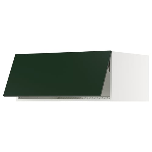 SEKTION Gabinete superior p/refrigerador, blanco/Havstorp Verde oscuro, 91x61x38 cm