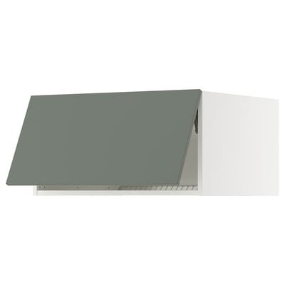 SEKTION Gabinete superior p/refrigerador, blanco/Nickebo Verde grisáceo mate, 76x61x38 cm