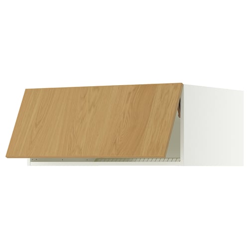 SEKTION Gabinete superior p/refrigerador, blanco/Sinarp chapa roble, 91x61x38 cm