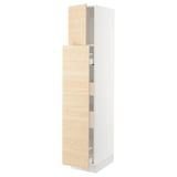 SEKTION / MAXIMERA Gabin alt extb 2 prtas 4 cjnes+ests, blanco/Askersund efecto fresno claro, 38x61x203 cm