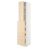 SEKTION / MAXIMERA Gabin alt extb 2 prtas 4 cjnes+ests, blanco/Askersund efecto fresno claro, 46x61x229 cm