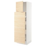 SEKTION / MAXIMERA Gabin alt extb 2 prtas 4 cjnes+ests, blanco/Askersund efecto fresno claro, 61x61x203 cm