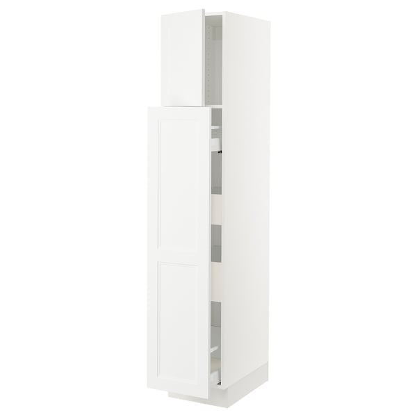 SEKTION / MAXIMERA Gabin alt extb 2 prtas 4 cjnes+ests, blanco/Axstad blanco mate, 38x61x203 cm